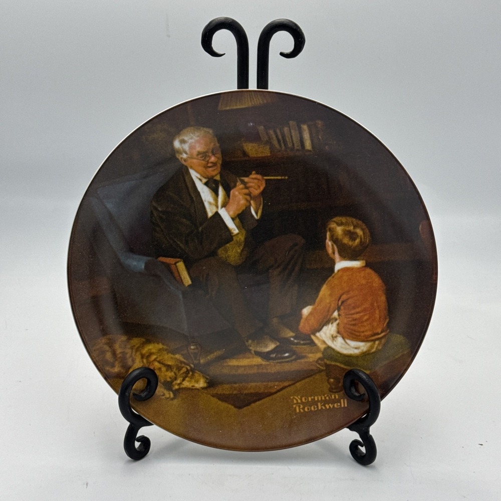 Norman Rockwell The Tycoon Collector Plate Knowles Collector Plate  8.5" org.box